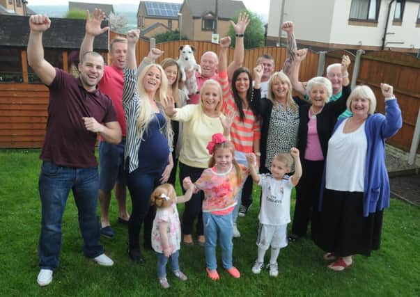 The family of Andrew Derbyshire show their support as he appears on ITV's Britain's Got Talent.