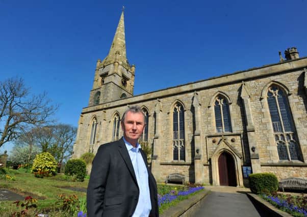 Ribble Valley MP Nigel Evans, photographed at Clitheroe Parish Church of St Mary Magdalene.