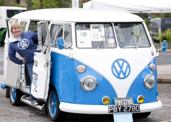 Power Fest annual car and bike show at Burnley College Marianne Howarth with her 1966 VW camper van. Photo Ian Robinson