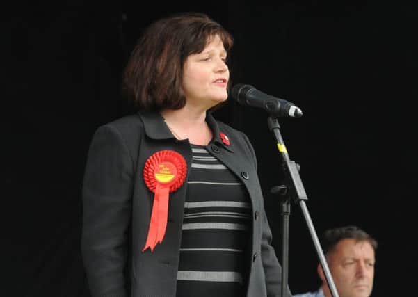 Coun. Julie Cooper makes her speech at the May Day festival at Towneley Hall.