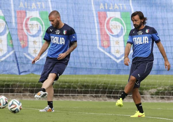 Big threat: Andrea Pirlo in training with the Italy squad