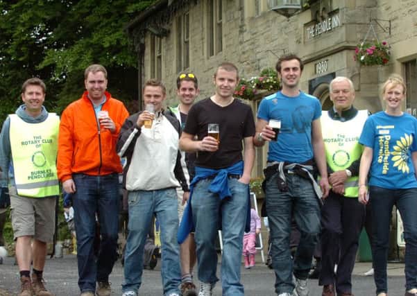 Walkers prepare to set off on the Pendle Pub Walk from The Pendle Inn at Barley last year.
Photo Ben Parsons