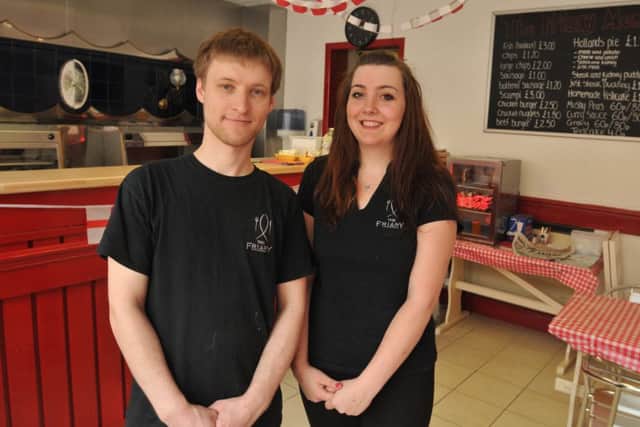 Daniel Stevenson and Kyna Bradshaw-Mullen who have opened The Friary in the old fish and chip shop.,