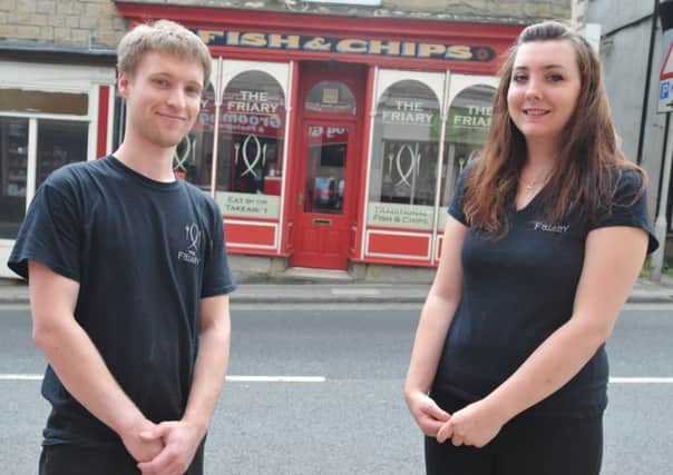 Daniel Stevenson and Kyna Bradshaw-Mullen who have opened The Friary in the old fish and chip shop.,