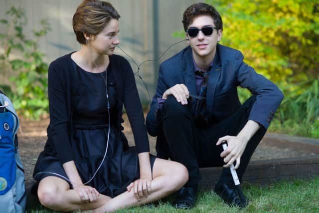 Undated Film Still Handout from The Fault In Our Stars. Pictured: Shailene Woodley as Hazel and Nat Wolff as Isaac. See PA Feature FILM Film Reviews. Picture credit should read: PA Photo/Fox UK. WARNING: This picture must only be used to accompany PA Feature FILM Film Reviews.