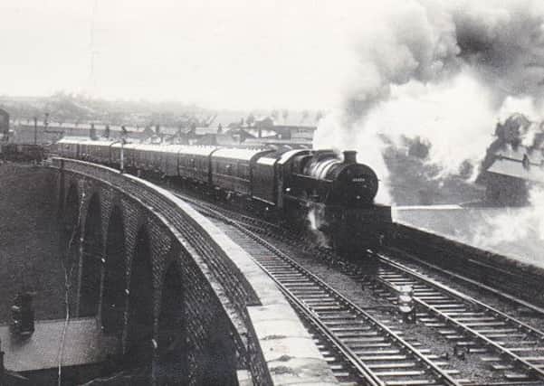 Billowing steam: Jubilee Ceylon leaving Colne, 1965