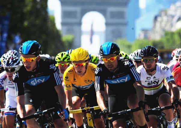 Bradley Wiggins competiting in the 2012 Tour De France