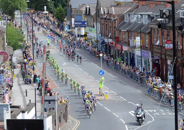 The Tour de France peloton passes through Harrogate