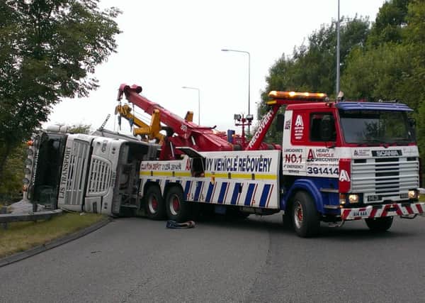 Lorry crash on the A59 at Langho on 30/7/14. Photo by Will Cook