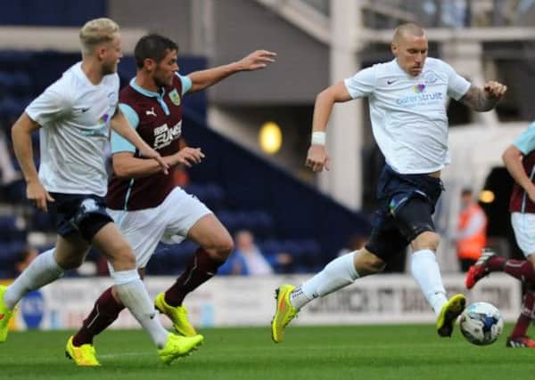 Pre-season friendly between Preston North End and Burnley, at Deepdale.
Preston's Chris Humphrey busy through the middle.  PIC BY ROB LOCK
29-7-2014