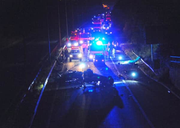 The scene of the fatal crash on the M65 (s)
