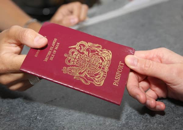 Passport being handed over