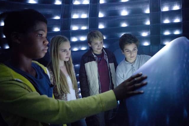 Undated Film Still Handout from Earth To Echo. Pictured: Astro, Ella Wahlestedt,  Reese Hartwig and Teo Halm. See PA Feature FILM Film Reviews. Picture credit should read: PA Photo/Entertainment One. WARNING: This picture must only be used to accompany PA Feature FILM Film Reviews.