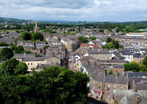 FLAGS EYE VIEW: View of Clitheroe from the top of Clitheroe Castle.
Photo Ben Parsons