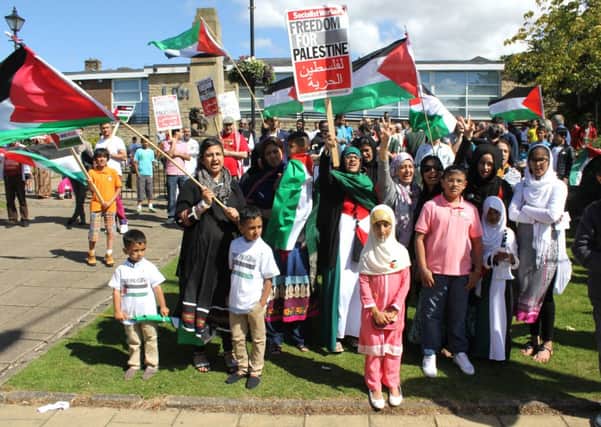 The protest about Gaza in Brierfield 3.