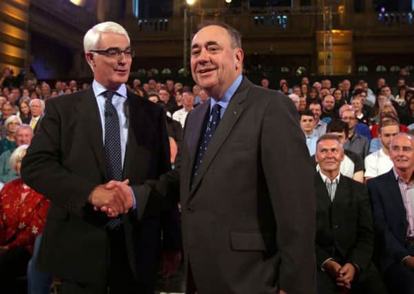 Better Together leader Alistair Darling (left) and First Minister Alex Salmond. Photo: David Cheskin/PA Wire
