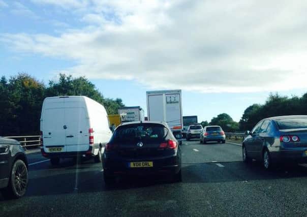 GRIDLOCK: The M65 this morning. Photo: Louise Maddy Bryant
