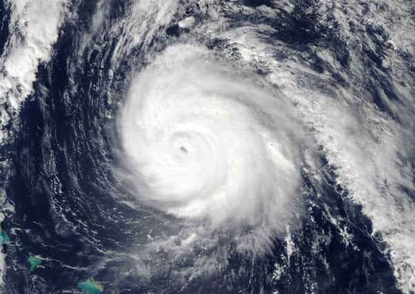 This image provided by NASA shows Hurricane Gonzalo taken at 2:45 p.m.