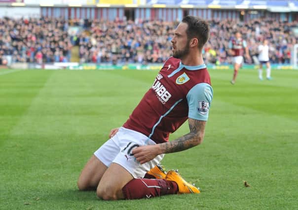 Danny Ings celebrates his equaliser and first Premier League goal