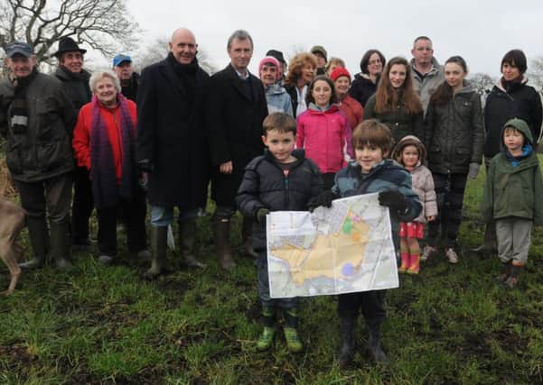 Ribble Valley MP Nigel Evans talks to concerned residents over the proposed plans to build over 1000 new homes on fields around Standen Hall.