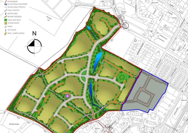 Revised plan showing proposed 275-home Waddow View development on land off Waddington Road, Clitheroe