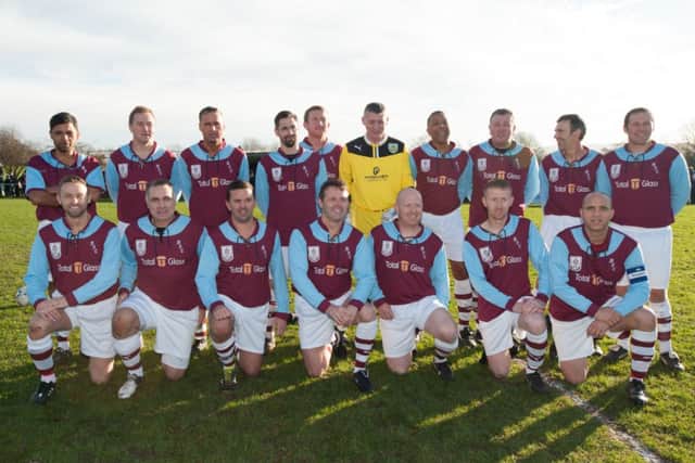 Vintage Clarets Chairty Football match, for Mick Ennis who has Cancer. Pictured are Burnley FC Ex- pro's