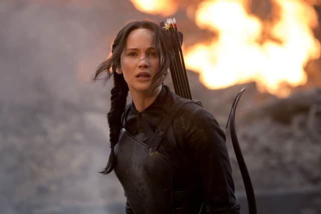 Undated Film Still Handout from The Hunger Games: Mockingjay Part 1. Pictured: Jennifer Lawrence. See PA Feature FILM Film Reviews. Picture credit should read: PA Photo/Handout/Universal. WARNING: This picture must only be used to accompany PA Feature FILM Film Reviews.