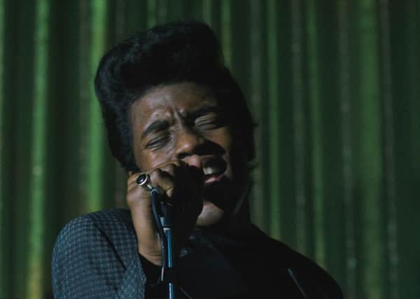 Undated Film Still Handout from Get On Up. Pictured: Chadwick Boseman as James Brown. See PA Feature FILM Film Reviews. Picture credit should read: PA Photo/Handout/Universal. WARNING: This picture must only be used to accompany PA Feature FILM Film Reviews.