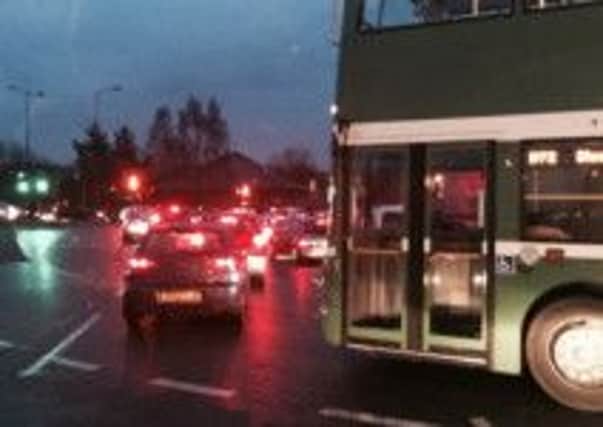 Rob Stuart's photo of traffic chaos at Gannow Top at 7am on Thursday