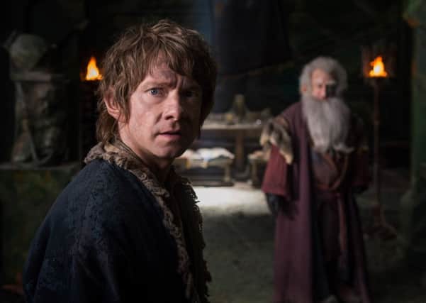 Undated Film Still Handout from The Hobbit: The Battle Of The Five Armies. Pictured: l-r Martin Freeman as Bilbo Baggins and Ken Storr as Balin. See PA Feature FILM Hobbit. Picture credit should read: PA Photo/Warner Bros. Pictures WARNING: This picture must only be used to accompany PA Feature FILM Hobbit.
