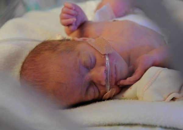 Burnley's neo-natal intensive care unit helps babies like little Katie, who is pictured being treated in a similar unit in Sunderland