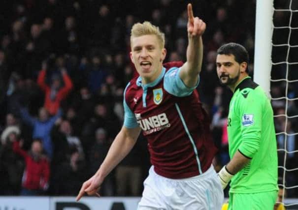 Ben Mee celebrates his goal against Crystal Palace