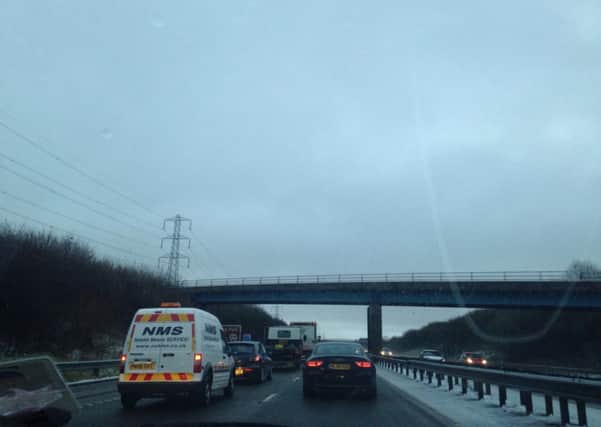 The M65 heading eastbound ... long delays