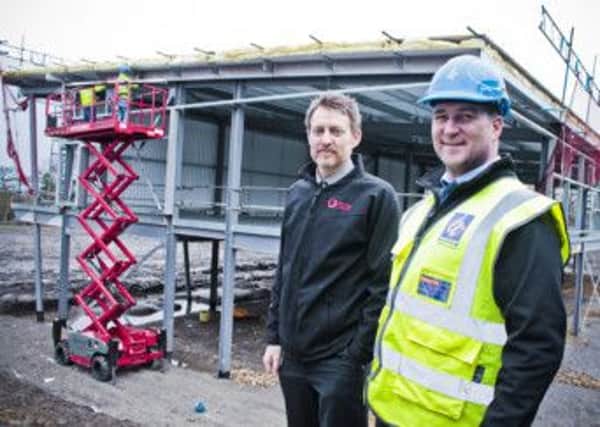 Burnley Leisure facilities manager Neil Hutchinson with Myles Toole the site manager for Barnfield at the Prairie Sports Village site (s)