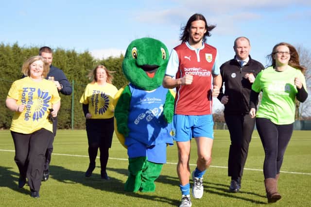 Sponsors with George Boyd and Thommo at the launch of the Pennine 10k at Carrington