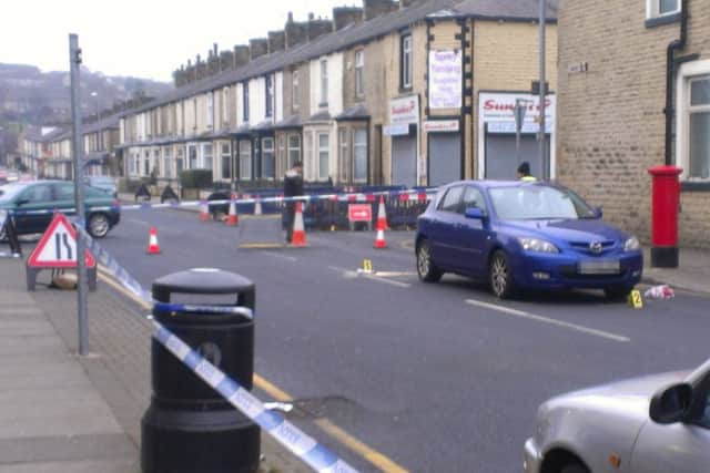 The scene at Lyndhurst Road where a 13 year old boy has been knocked down