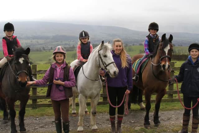 Futures, an alternative learning and development centre at Broomhill Farm, Clitheroe, is giving riding lessons to able bodied and special needs children.
Pictured are Megan Johnson (7), Katie Dakin (12), Madie Coop (5), Megan Ireland (17), Anissa Cross (7) and Keela Cross aged 13.