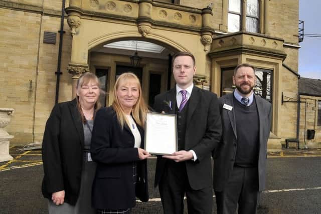 From left, Julie Shackleton (LCC Employment Support Services), Julia Dawes (Disability Work Coach), David Martin (Best Western Oaks Hotel Manager) and Fabian Wallbank (Job Centre Plus) and the Disability Award