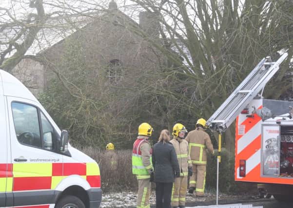 House fire at Whalley Road, Barrow, opposite Clitheroe Golf Club, on March 3rd 2015