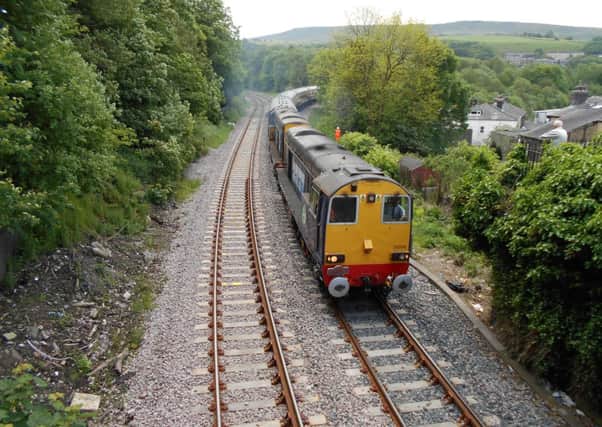 David Evans' photo of the first train to traverse the Todmorden Curve