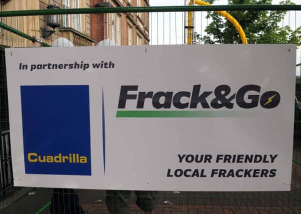 An anti-fracking protest
