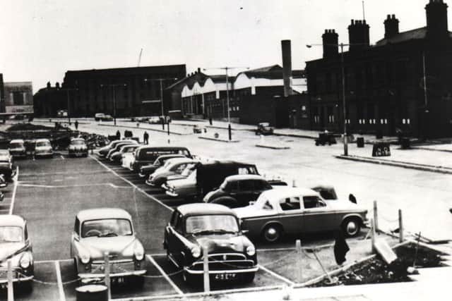 Centenary Way was designed to be Burnley's Inner Ring Road. This photo appeared in the Municipal Review in January 1962. It shows the car park (later developed as the Thompson Centre) and Basket Street Works, Burnley's Transport Garage, part of the destructor plant and the old generating station.