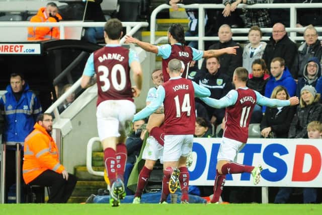 George Boyd celebrates his equaliser against Newcastle on New Years Day