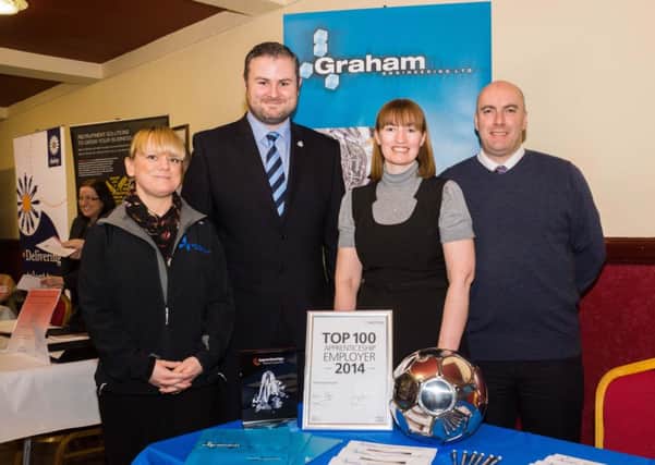 Andrew Stephenson with the team from Graham Engineering at the Pendle Jobs Fair