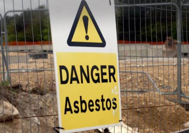 Asbestoes warning sign