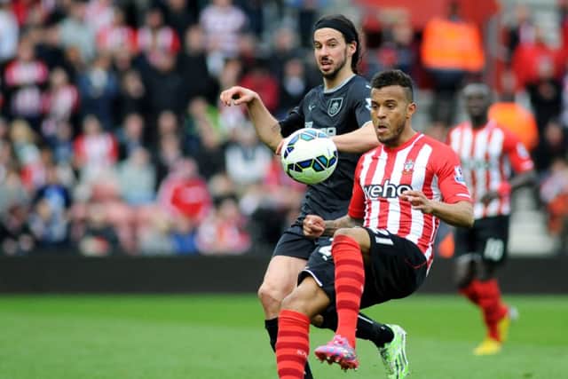 George Boyd vies for possession with Southampton's Ryan Bertrand