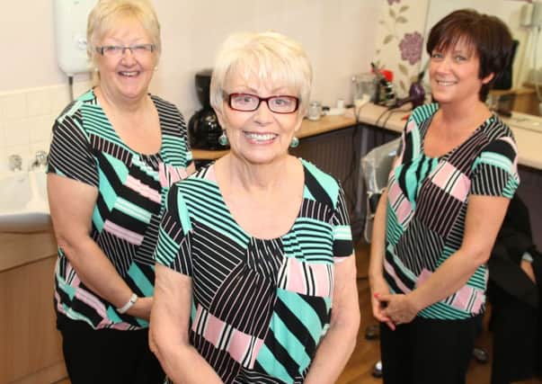 Kay Doney who has been running her own salon for 50 years with Janet Fairweather and Karen Metcalfe.