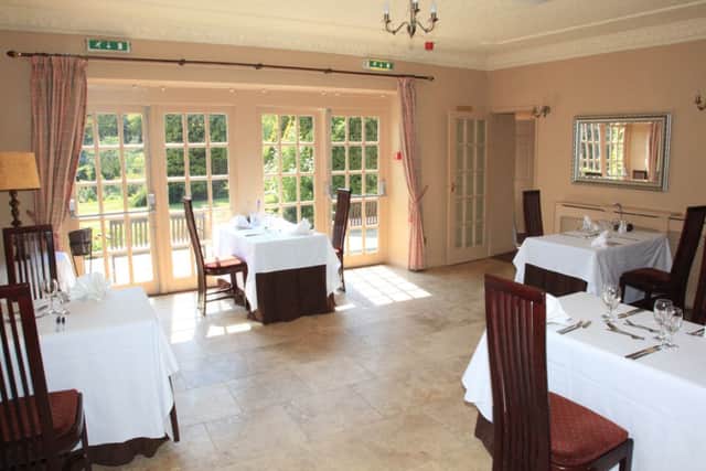 The dining room at Ox Pasture Hall Hotel