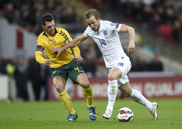 Harry Kane in action for England on Friday night