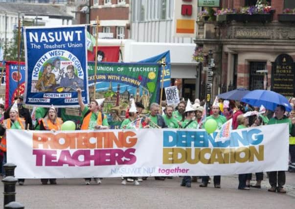 Flashback to the teachers rally  through Preston city centre last year
